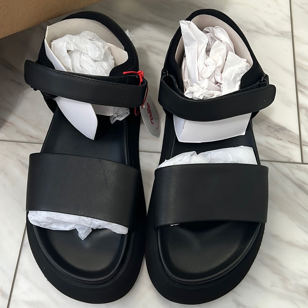 Brand New Rollie Australia Acme Sandals in Black size 12